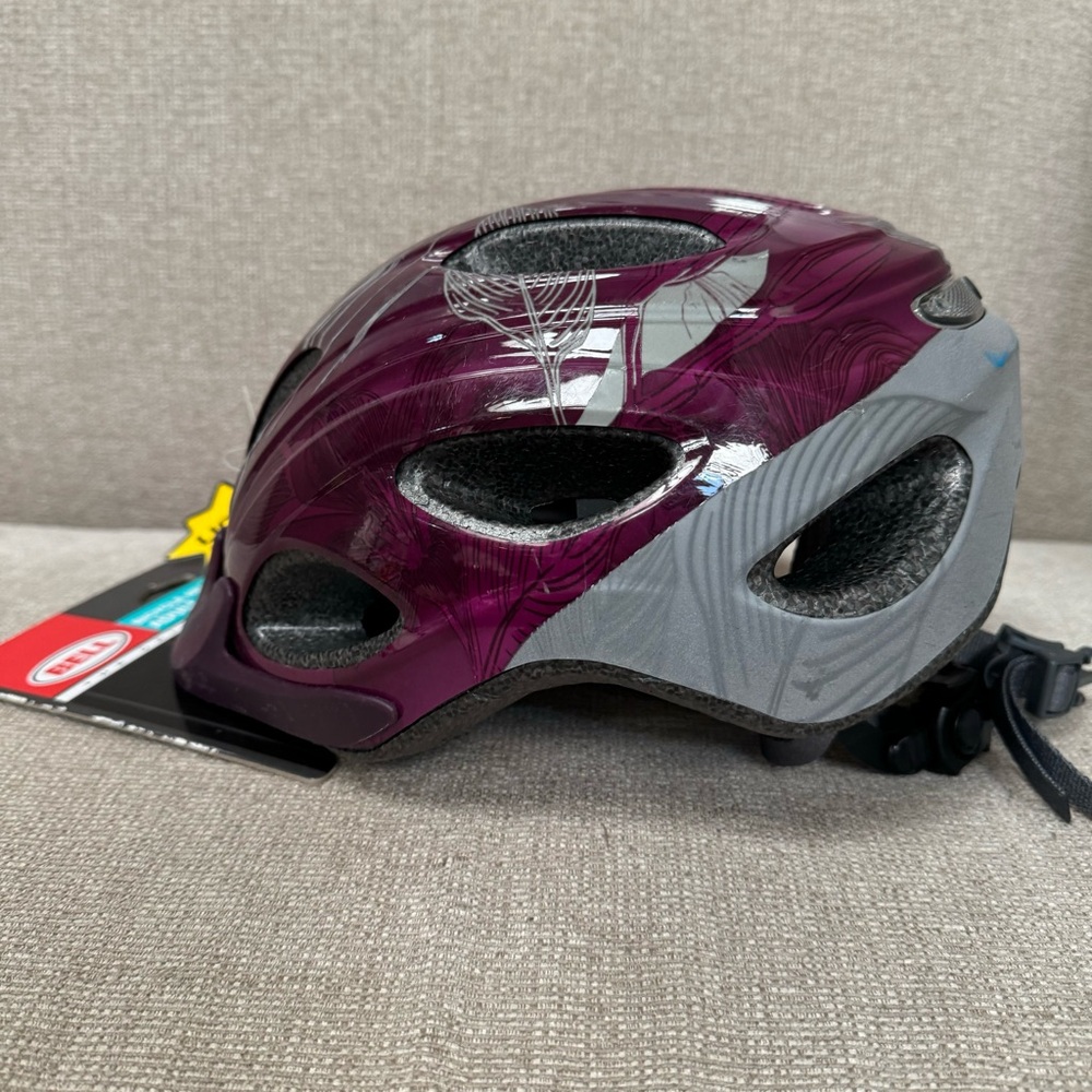 NWT BELL bike helmet GLOW light reflector teen 52-58cm purple NEW adjustable